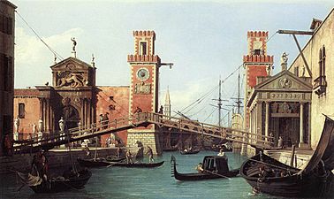 View of the entrance to the Arsenal by Canaletto, 1732