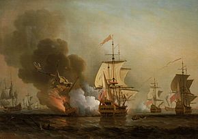 Archivo:Wager's Action off Cartagena, 28 May 1708
