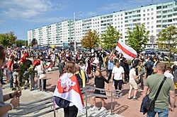 Archivo:Митинг памяти Александра Тарайковского, метро Пушкинская, Минск, 15 августа 2020 114