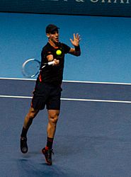 Archivo:2014-11-12 2014 ATP World Tour Finals Thomas Berdych forehand by Michael Frey