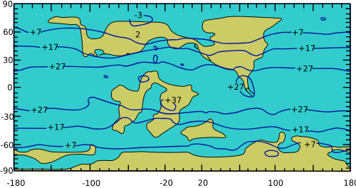 Archivo:Cretacico-isotermas-y-mapamundi