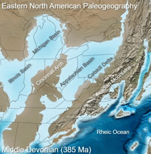 Archivo:Eastern North American Paleogeography Middle Devonian