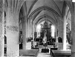 Eglise - Nef, vue de l'entrée - Nogent-sur-Aube - Médiathèque de l'architecture et du patrimoine - APMH00009775.jpg