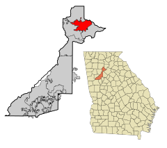 Fulton County Georgia Municipalities Map Alpharetta Highlighted.svg
