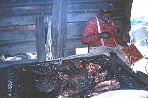 Archivo:James Johnson barbecuing venison, beef, and pork on his pit- Lake City, Florida (4876358567)
