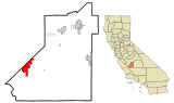 Kings County California Incorporated and Unincorporated areas Avenal Highlighted.svg