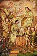 La imposición de la casulla a San Ildefonso por la Virgen María - c.1700 - Nicolás Correa