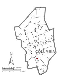 Map of Slabtown, Columbia County, Pennsylvania Highlighted.png