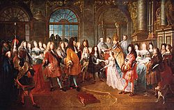 Archivo:Mariage du duc de Bourgogne le 7 décembre 1697, tableau d'Antoine Dieu. Versailles
