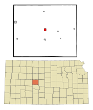 Rush County Kansas Incorporated and Unincorporated areas La Crosse Highlighted.svg