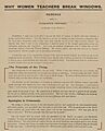 Source 31 Pamphlet - 'Why Women Teachers Break Windows', circa 1912