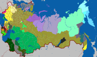 Subdivisions of the Russian Empire by largest ethnolinguistic group (1897)