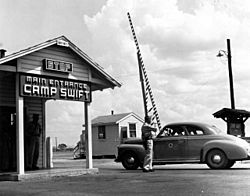 View of the Main Entrance at Camp Swift Texas, August 6, 1944.jpg