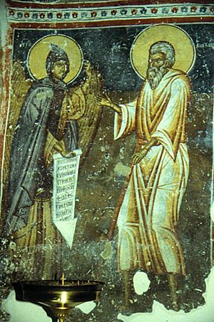 Archivo:Явление ангела Святому Пахомию (фреска)