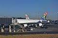A340 de South African Airways en el Aeropuerto Internacional OR Tambo de Johannesburgo, Sudáfrica