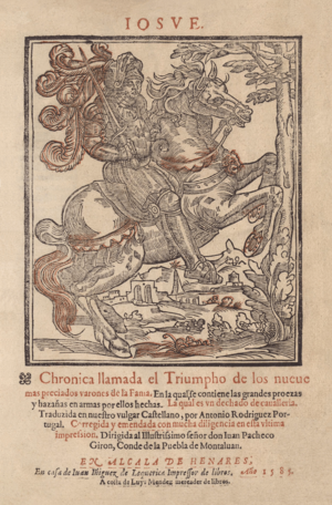 Archivo:Antonio Rodríguez Portugal (1585) Crónica del triunfo de los Nueve de la Fama