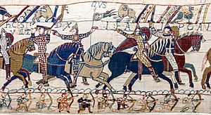 Archivo:Bayeux Tapestry scene55 William Hastings battlefield