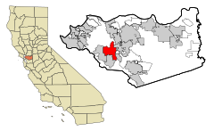 Contra Costa County California Incorporated and Unincorporated areas Lafayette Highlighted.svg