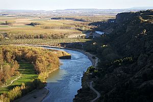 Archivo:El rio Aragon visto desde lo alto del barranco de Penalen