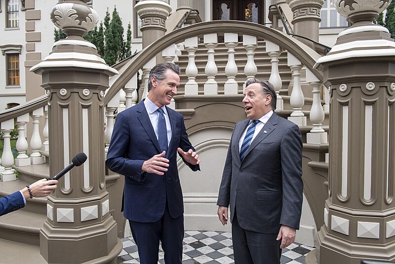 Gavin Newsom and Francois Legault