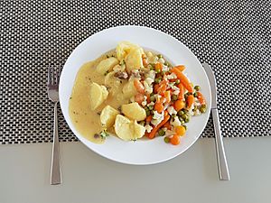 Archivo:Leipziger Allerlei mit Morchel-Kresse-Hollandaise & Kartoffeln