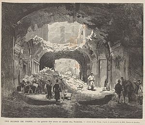 Archivo:Les ruines de Paris, la galerie des stucs au palais de Tuileries, de Vierge