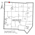 Map of Jamestown, Mercer County, Pennsylvania Highlighted