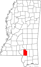 Map of Mississippi highlighting Lamar County.svg