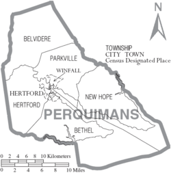 Archivo:Map of Perquimans County North Carolina With Municipal and Township Labels