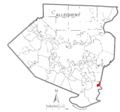 Map of South Versailles, Allegheny County, Pennsylvania Highlighted
