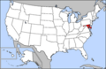 Map of USA highlighting Maryland