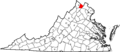 Map of Virginia highlighting Clarke County
