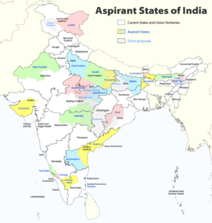 Archivo:Proposed states and territories of India