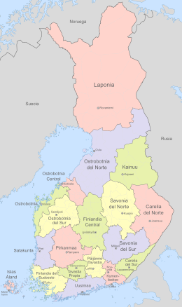 Archivo:Regions of Finland labelled ES