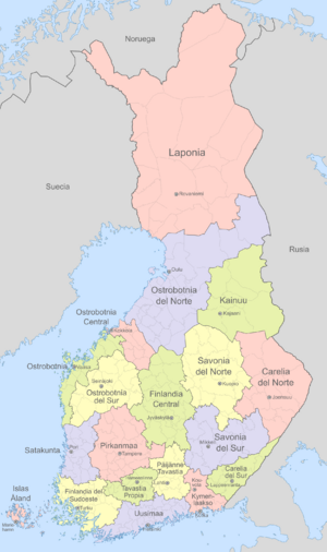 Archivo:Regions of Finland labelled ES