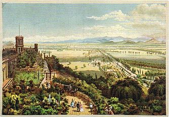 Archivo:The Valley of Mexico from Chapultepec (Mexico City), 1850 Casimiro Castro