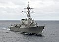 US Navy 080905-N-4236E-057 The guided-missile destroyer USS Roosevelt (DDG 80) transits the Atlantic Ocean
