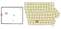 Union County Iowa Incorporated and Unincorporated areas Cromwell Highlighted.svg
