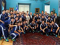 Archivo:Universidad de Chile, campeón Copa Sudamericana 2011, en La Moneda
