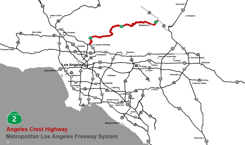 Angeles Crest Highway map
