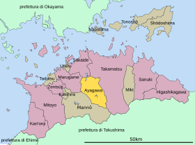 Localización en la prefectura de Kagawa