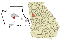 Coweta County Georgia Incorporated and Unincorporated areas East Newnan Highlighted.svg