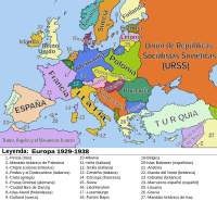 EUROPE 1929-1938 POLITICAL MAP-es