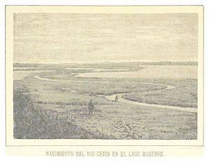 Archivo:FONTANA(1886) p049 NACIMIENTO DEL RIO CHICO EN EL LAGO MUSTERS