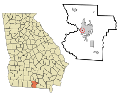 Lowndes County Georgia Incorporated and Unincorporated areas Remerton Highlighted.svg