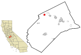 Merced County California Incorporated and Unincorporated areas Hilmar-Irwin Highlighted.svg