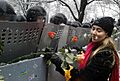 Militsiya and orange flowers, Kiev