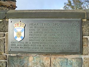 Archivo:Nova Scotia plaque, Edinburgh Castle Esplanade