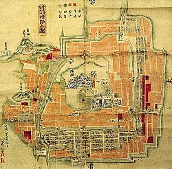 Archivo:Old map of Himeji castle