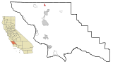 San Luis Obispo County California Incorporated and Unincorporated areas San Miguel Highlighted.svg